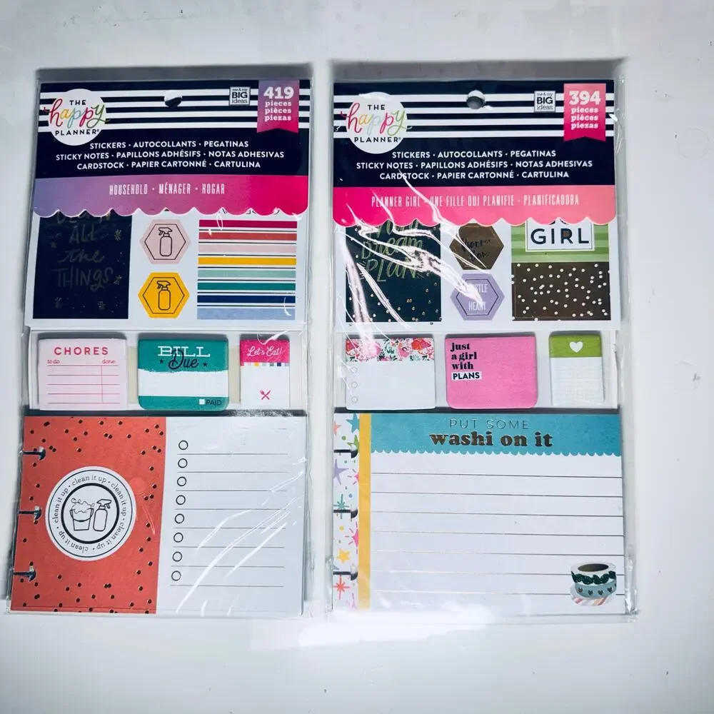 2 Happy Planner Multi Accessory Packs Household & Planner Girl Bundle NEW